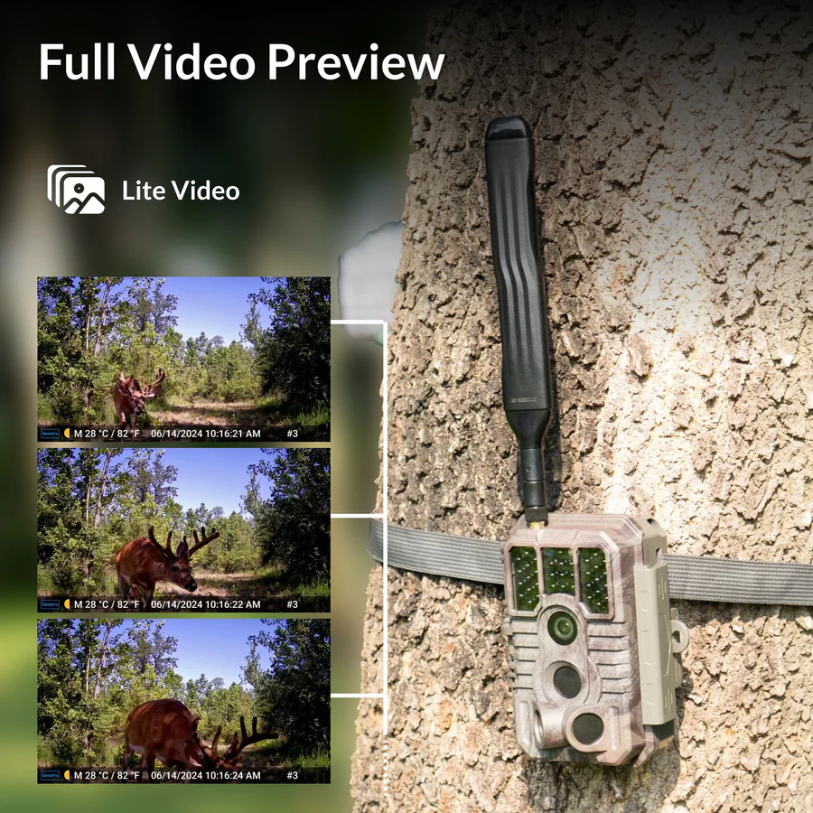 GardePro Lite Video preview showing a full clip at low frame rate in the app