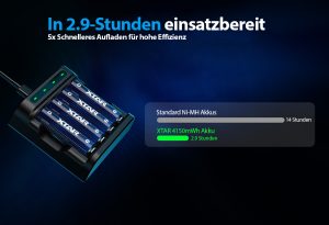 4x AA 1.5V (Mignon LR6) Li-Ion Battery XTAR 4100 mWh - No charger - Image 5