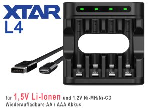 Xtar L4 Li-Ion Charger + 4x AA 1.5V (Mignon LR6) Li-Ion Battery XTAR 4100 mWh - Image 6