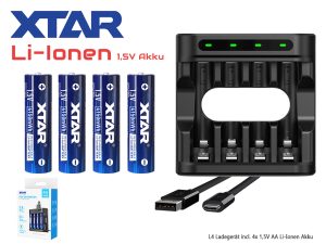 Xtar L4 Li-Ion Charger + 4x AA 1.5V (Mignon LR6) Li-Ion Battery XTAR 4100 mWh - Image 8